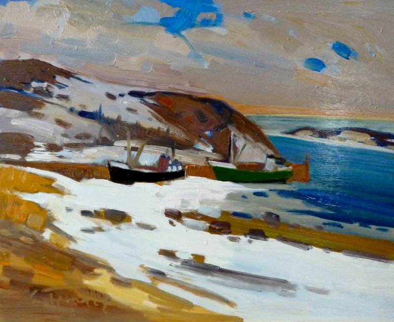 Louis Tremblay, Schooners at the Baie-Saint-Paul wharf