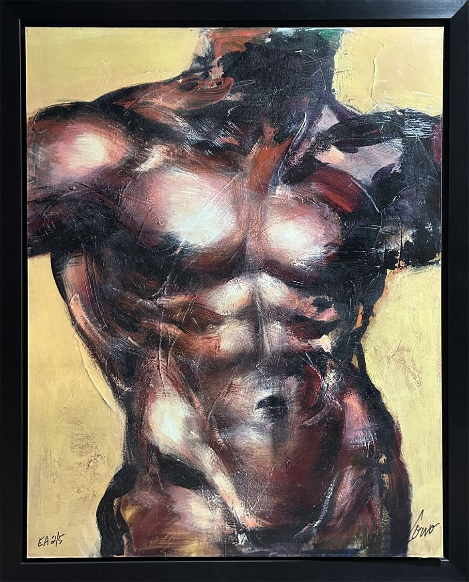 Corno, Male torso on ocre Tirage limité, signé, encadré