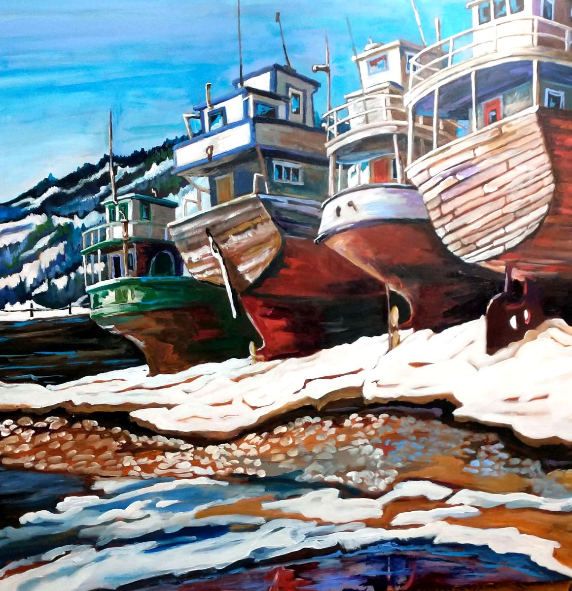 Josée Miller, Au début de l’éveil goélettes, Isle-Aux-Coudres