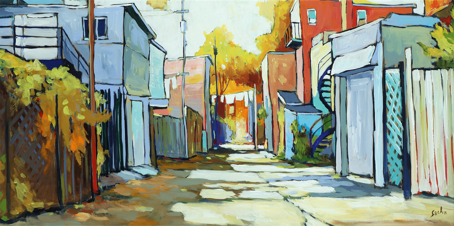 Sacha, Ruelle corde à linge à l’horizon RÉSERVÉ