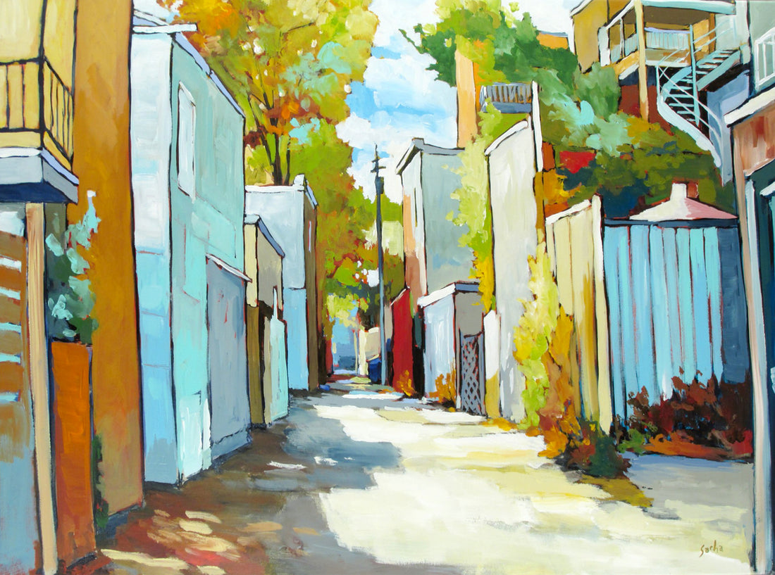 Sacha, Ruelle composition au soleil d’août