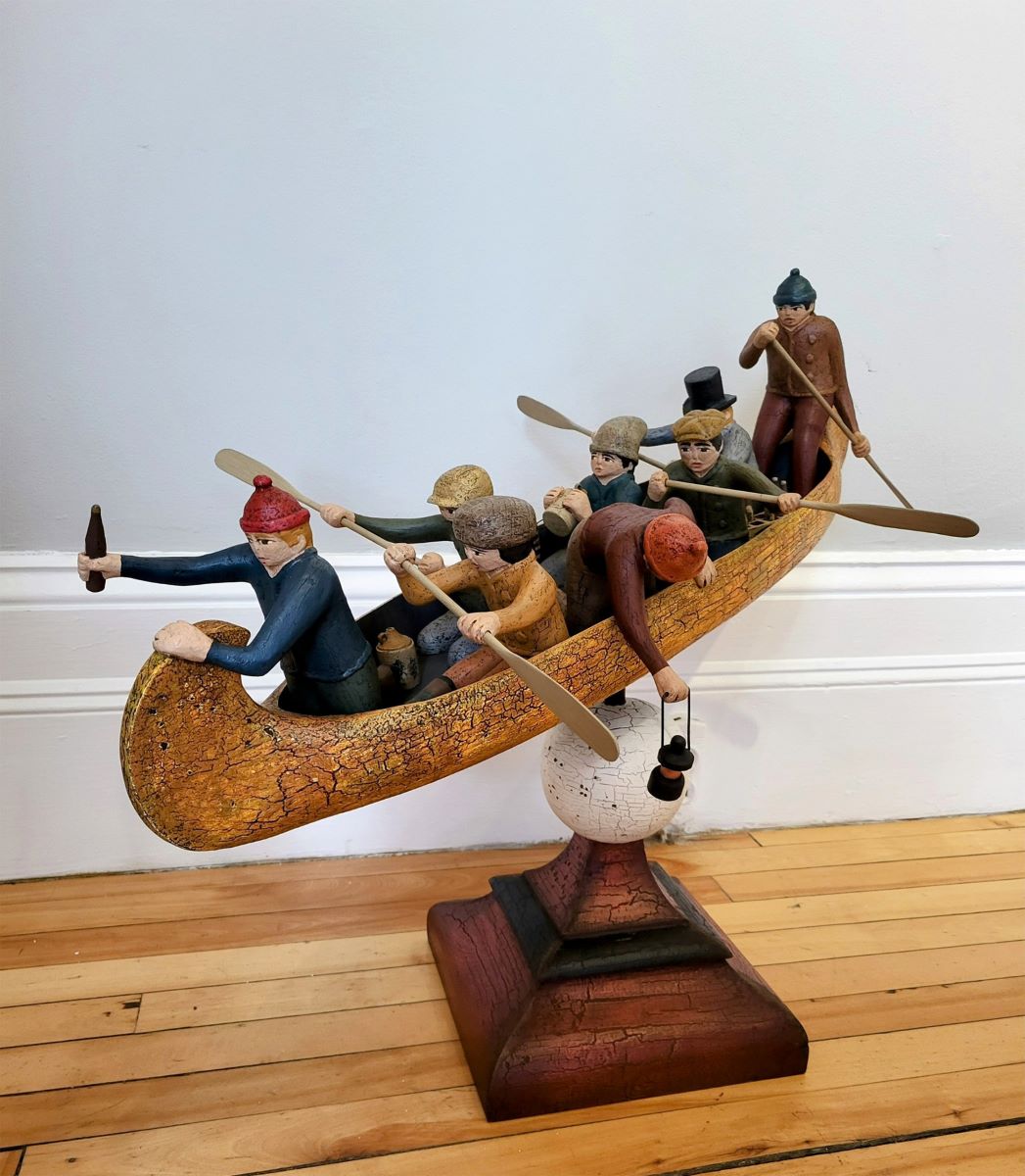 Michel Fortin, Chasse-Galerie, Wood, red base