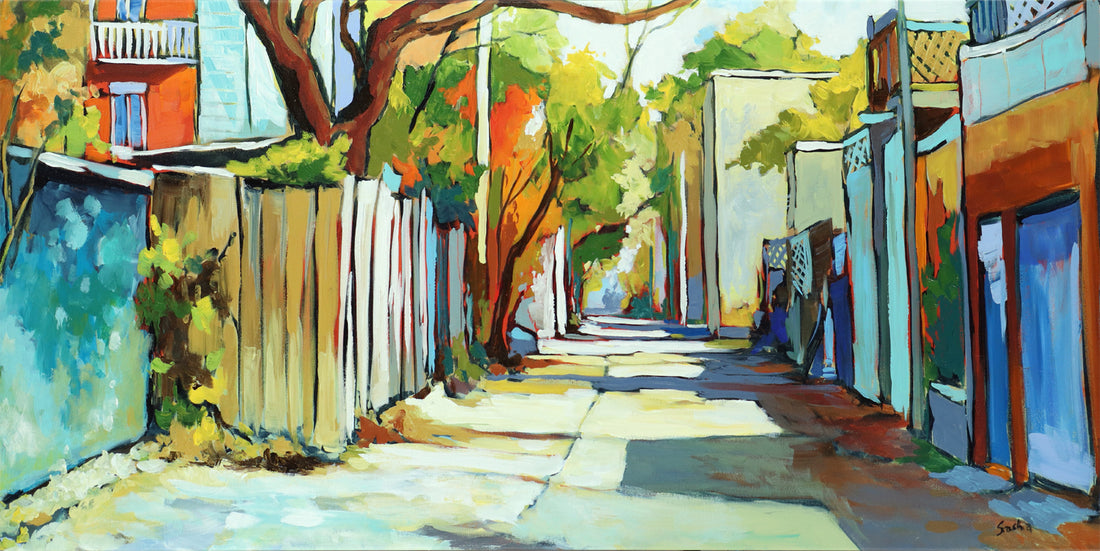 Sacha, Ruelle lumière bleue et rose